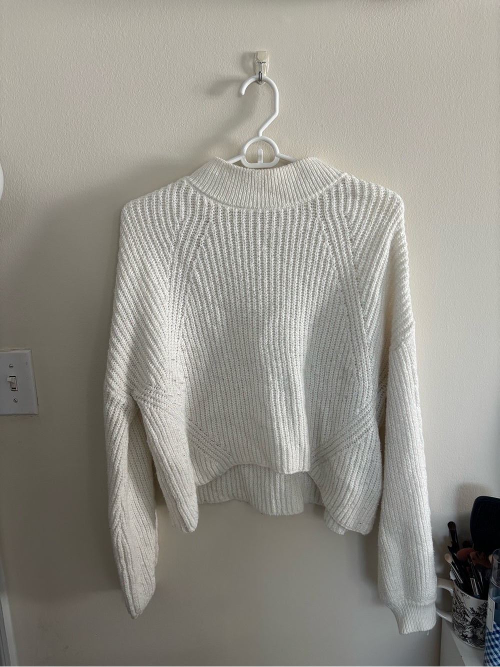 bp White Ribbed Sweater
